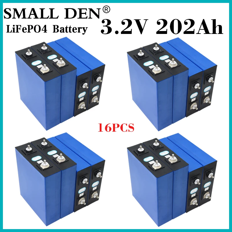 

16PCS NEW 3.2V 200Ah 202Ah Lifepo4 battery 3C High power DIY 12v 24v Electric car boat RV Solar and wind energy systems Tax Free