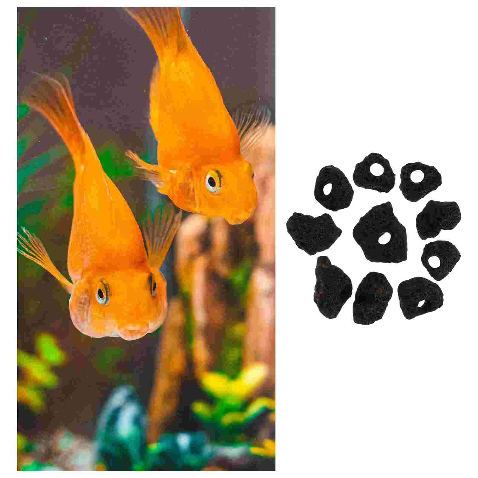 

10Pcs Volcanic Rocks Ornament Fish Shelter Aquarium Stone Cave for Fish Tank Home Apartment