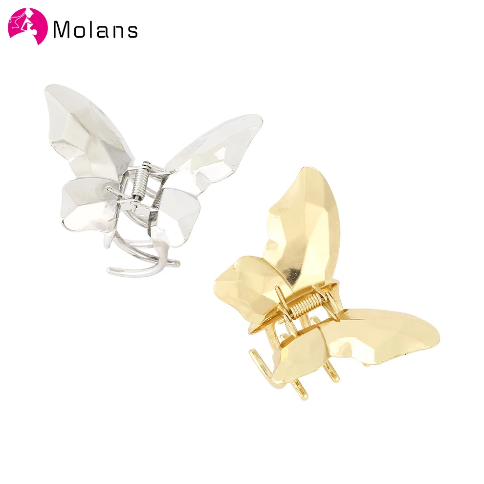 

Новинка, однотонные металлические заколки для волос для женщин, Золотая Бабочка, заколка для волос, модные аксессуары для волос, головной уб...