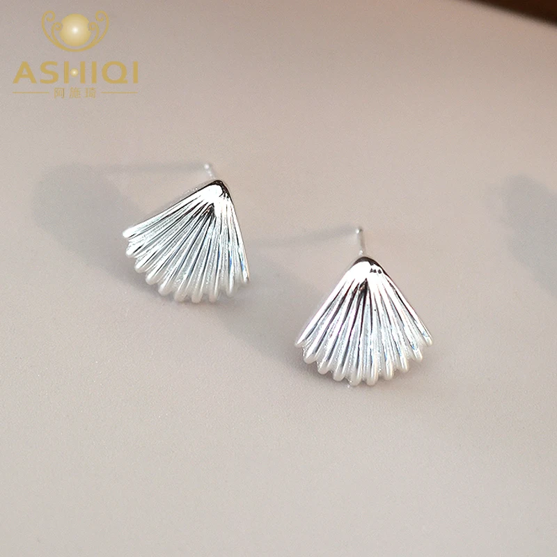 Женские серьги-ракушки из серебра 925 пробы