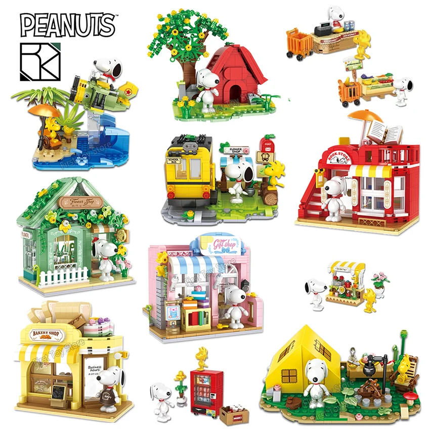 HSANHE оригинальные Snoopy креативные стильные сценические строительные блоки