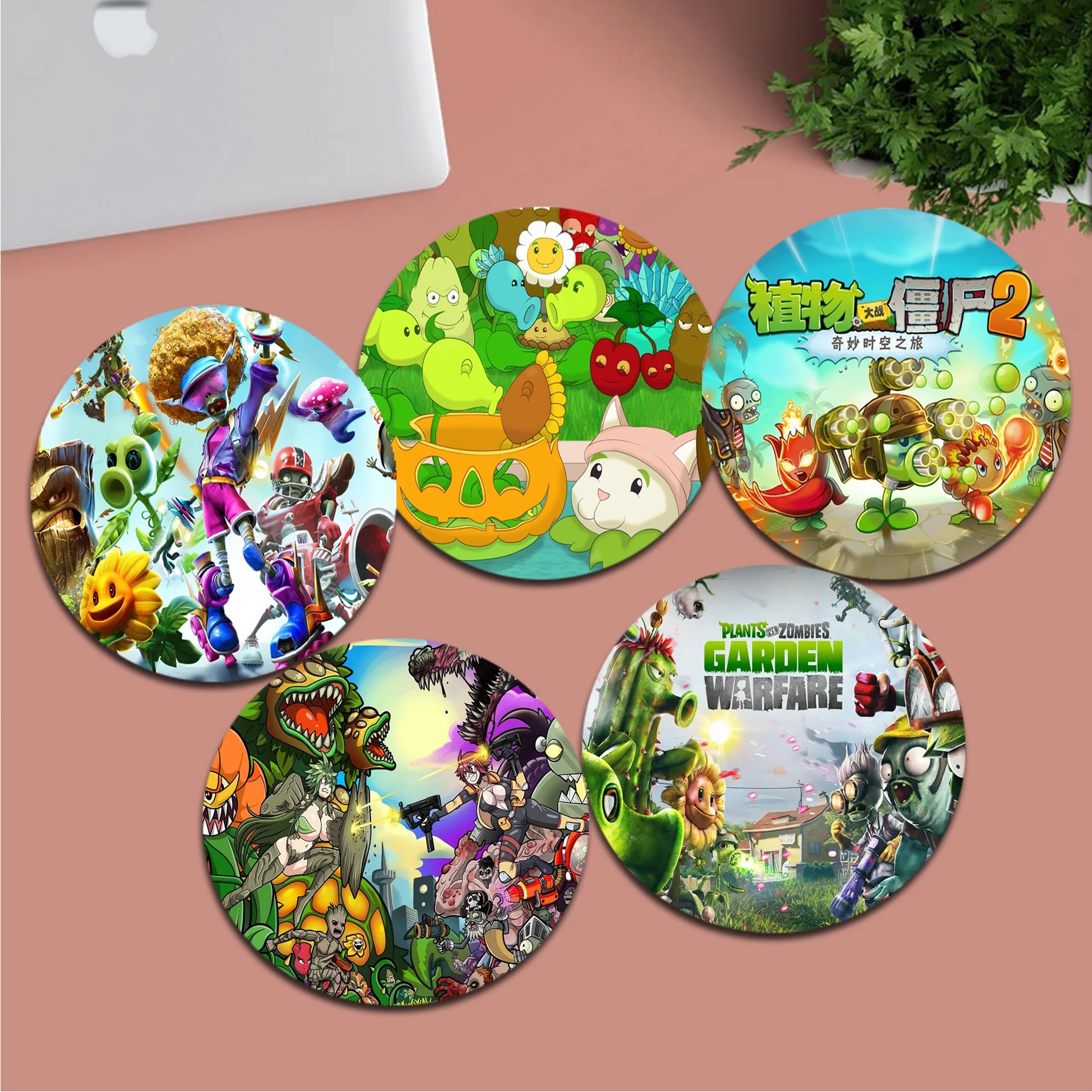 

ASPLANTS-VS-SZOMBIES Mousepad Animation Round Big Promotion Mousepad Computer Keyboard Pad Games Pad Office Desk Accessories