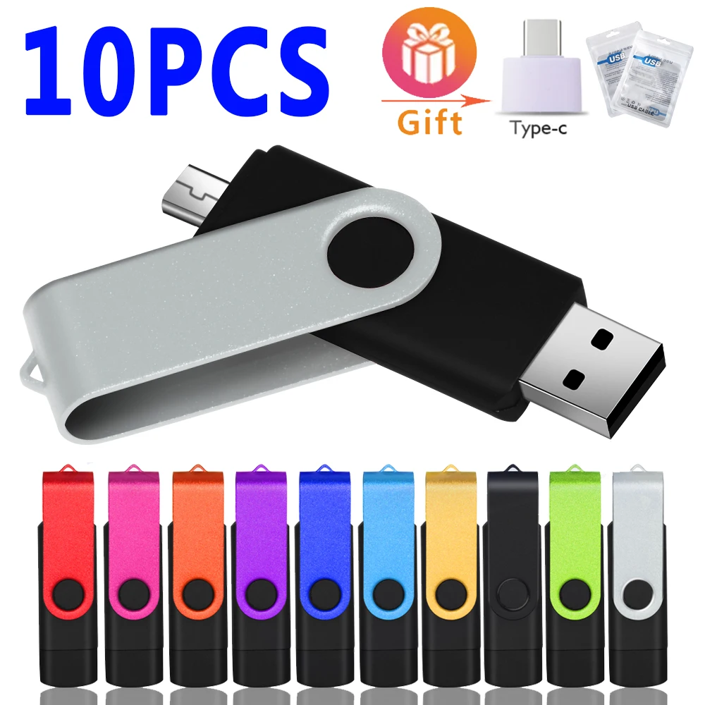 

10PCS Free Shipping Pendrive Type C 128GB Gustom Logo 64GB OTG USB Pen Drive Gift Key Chain Flash Drives 32GB16GB 8GB4GB U Stick