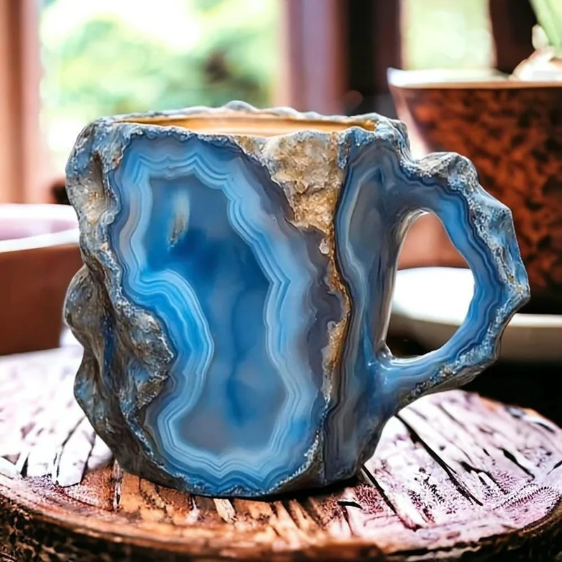 Элегантная кофейная кружка Geode Crystal - чашка с кристаллами из кварцевого камня