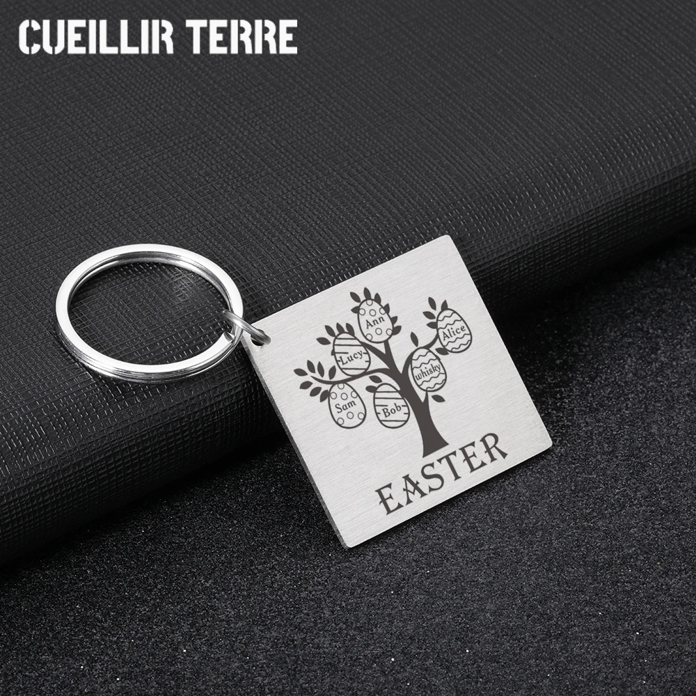 

CUEILLIR TERRE Customized Products Easter Personalized Gifts Name Keychain Key Holder Fashion Keychain JEWELRI