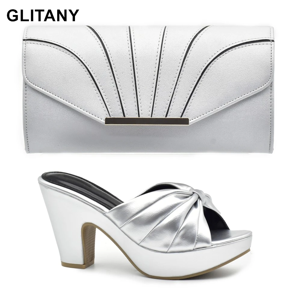 

Женская свадебная обувь в итальянском стиле, женская обувь на танкетке, африканская обувь и сумки, набор свадебных туфель для невесты