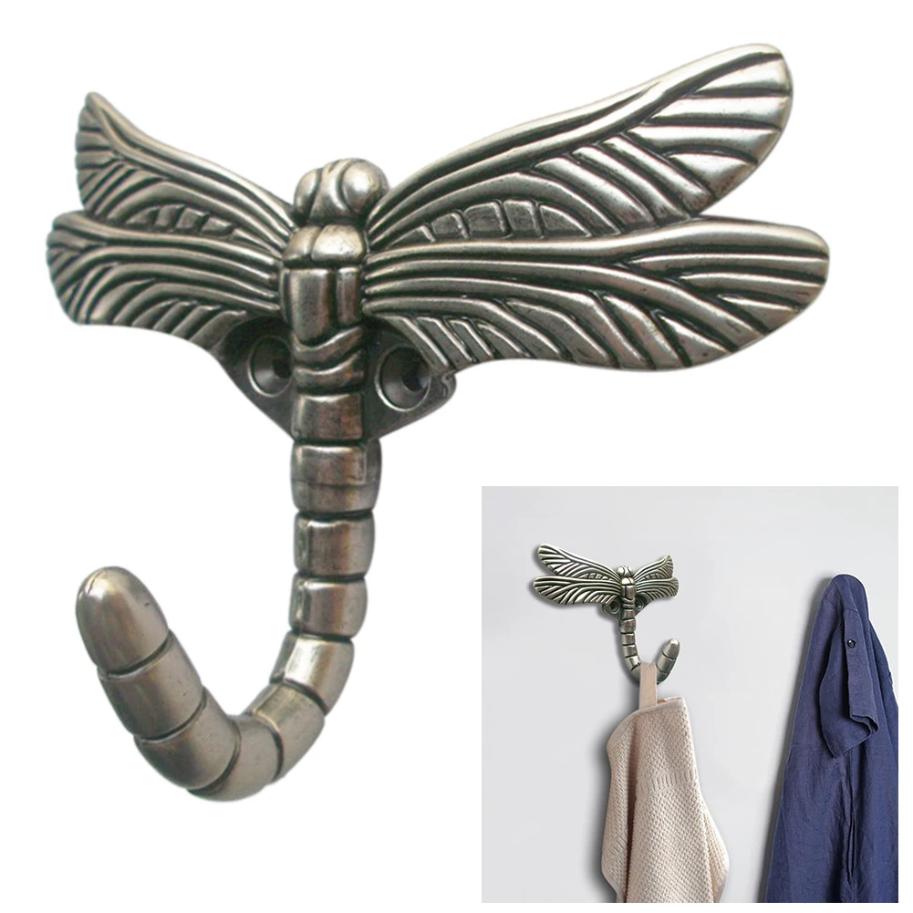 

Wall Mounted Door Back Hallway Dragonfly Shape Bathroom Hat Hanger Towels Holder Living Room Coat Hook Home Decor Zinc Alloy