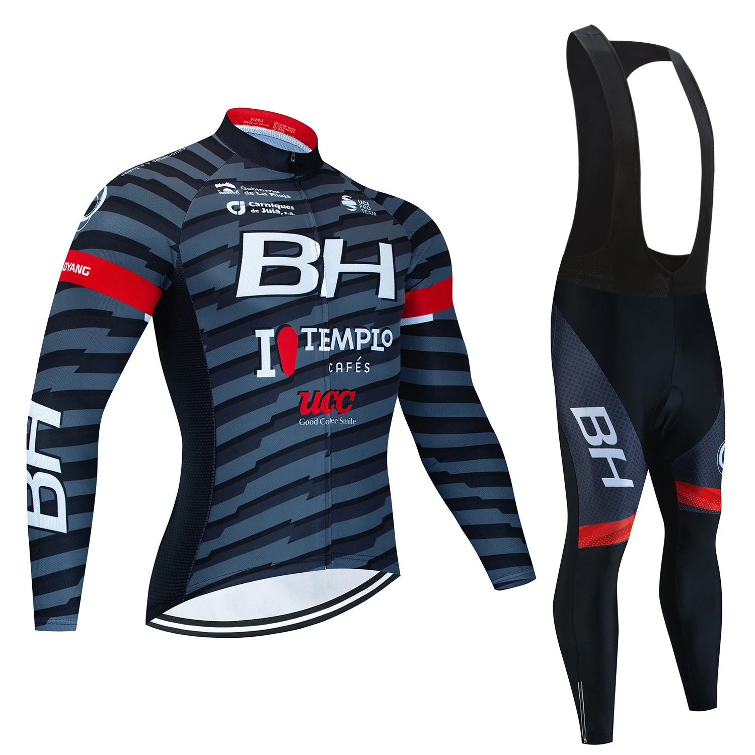 

BH Team Winter Long Sleeve Thermal Fleece Cycling Jersey Set Bib Pants Ropa Ciclismo Bicycle Clothing MTB Bike Jersey Uniform