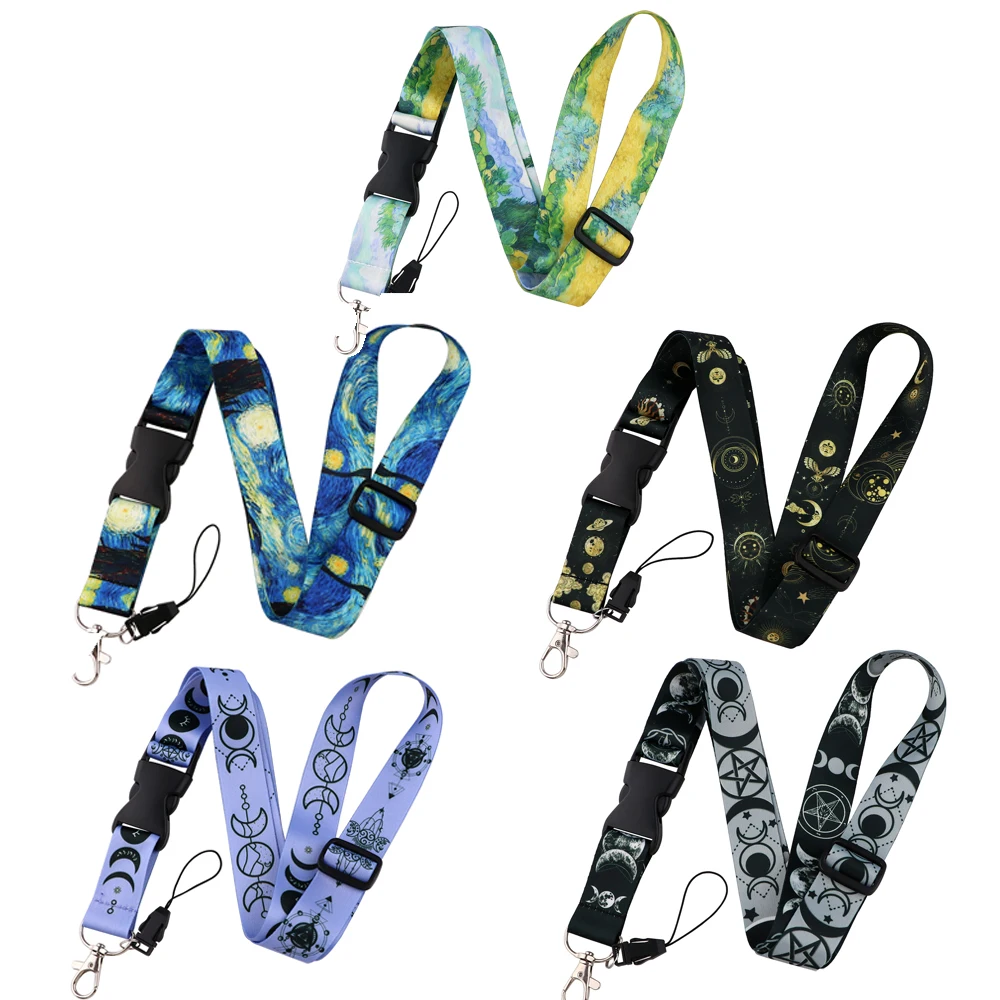 

Van Gogh Lanyard for Keys Keychain Badge Holder ID Credit Card Pass Hang Rope Lariat Mobile Phone Charm Phone Patch Accessories