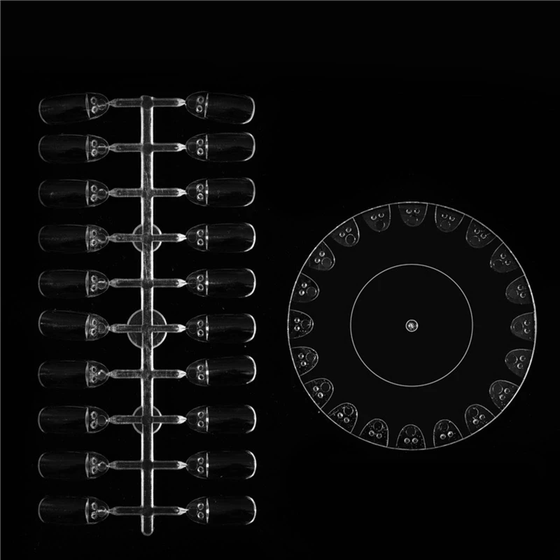 

20 Tips False Nail Art Display Round Wheel Palette Fake Nails Tips Practice Color Card Gel Polish Painting Nail Swatches