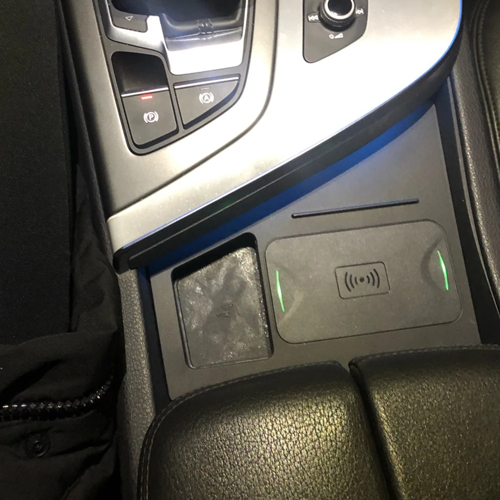 15w wireless charger for audi q7 2017 2018 fast charging board qi quick charge panel mount phone holder car accessories free global shipping