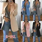 XXXXXL большой размер 2022 Новый женский элегантный тонкий повседневный однотонный деловой Блейзер облегающий длинный Блейзер Куртка женский весенний осенний костюм