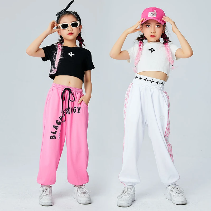 

Новый костюм для чарлидинга, одежда в стиле хип-хоп для девочек, одежда для городских танцев, праздничная одежда, короткий топ, повседневные штаны, сценический костюм DL9494