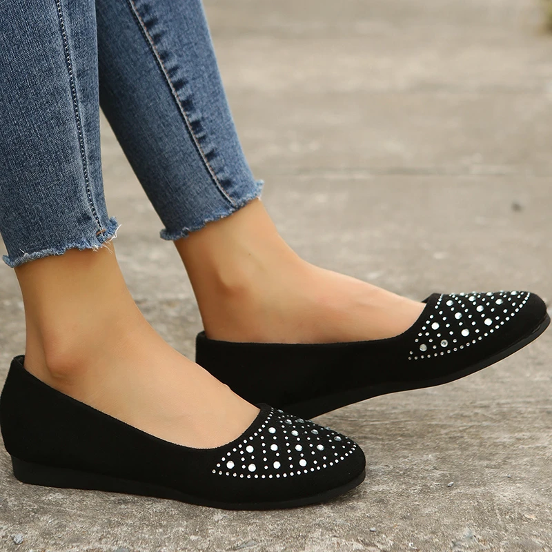 

Wedges Loafers Women Casual Shoes Spring Bling Light Flat Shoes for Women Shallow Silp on Woman Office Work Shoes Plus Size 43