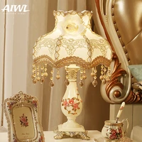 european bedroom led table lamp for home decorationliving dining room table lamp romantic wedding room bedside decorative lamp