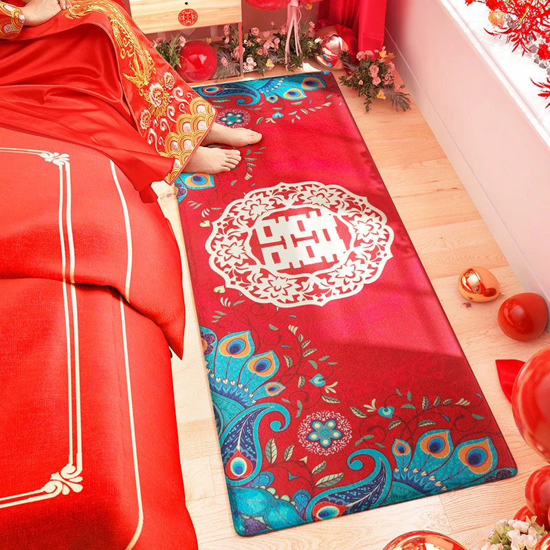 

Свадебный кухонный коврик в китайском стиле, Декоративный Напольный мягкий абсорбирующий нескользящий коврик для прихожей, дома, ванной ко...