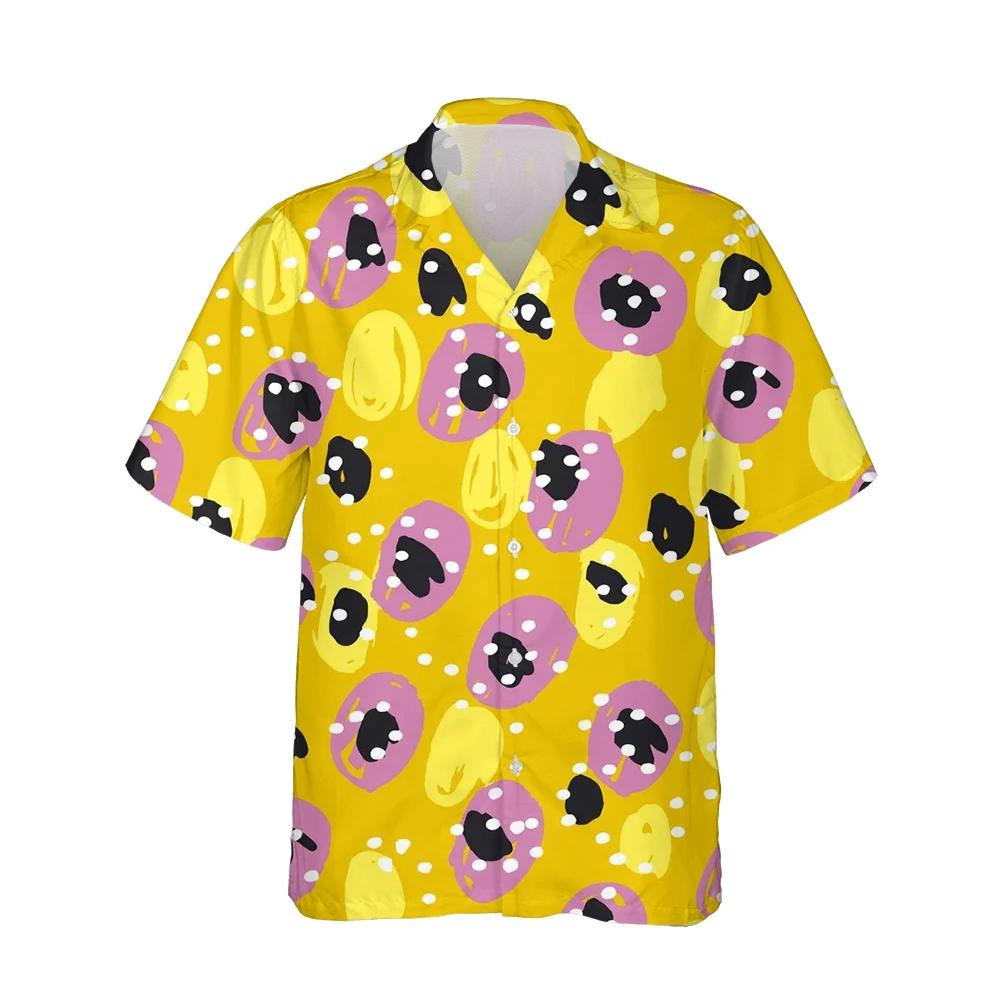 Jumeast 3d Abstract Hand-painted Printed Hawaiian Shirt Men Short Sleeve Harajuku Street Style Shirts for Men Casual Loose Tops