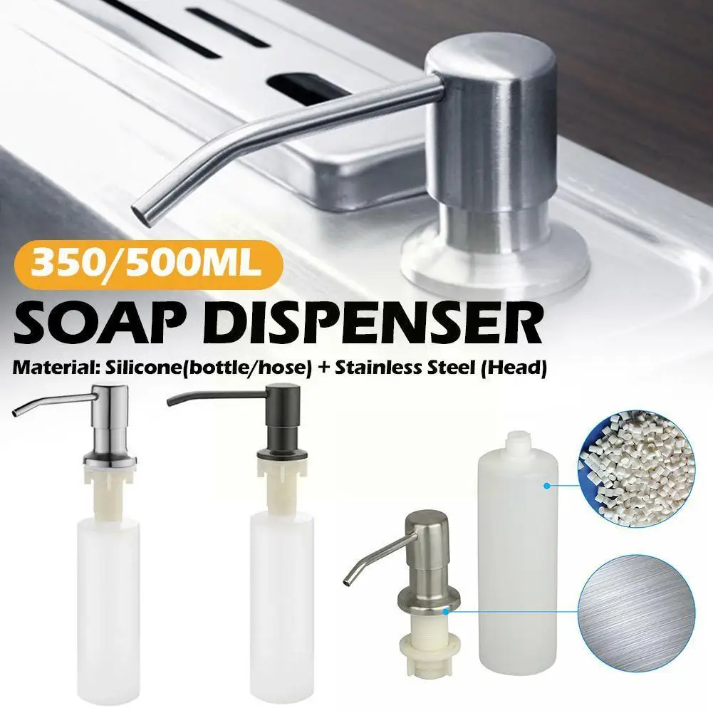 

500ML Kitchen Liquid Pump Soap Dispenser for The Kitchen Soap Dispenser Black Sink Soap Bottle Kitchen Tool Bottle Accessor Q3C7