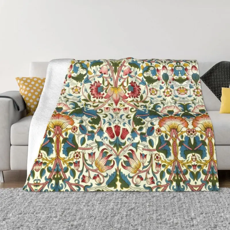 

William Morris Blanket Soft Fleece Spring Warm Flannel Floral Textile Pattern Throw Blankets for Sofa Travel Bedding Quilt