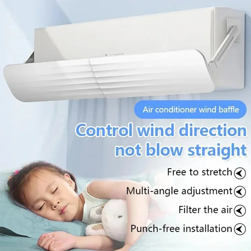 

Adjustable Air Conditioner Wind Deflector Air Windshield Cooled Baffle Air Condition Anti-direct Blowing Shield for Home Office