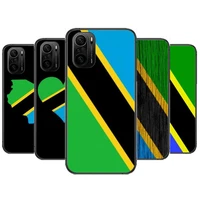 tanzania national flag phone case for xiaomi redmi poco f1 f2 f3 x3 pro m3 9c 10t lite nfc black cover silicone back prett mi 10
