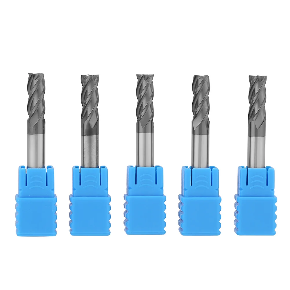 

5pcs Tungsten Carbide 4 Flute End Mill CNC Milling Cutter 6mm Diameter x 50mm Length End Mill