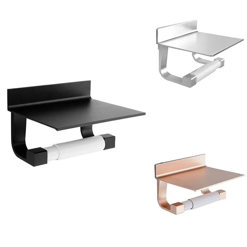 

Toilet Paper Holder With Shelf Bathroom Tissue Holder Toilet Paper Roll Holder Wall Mounted Tissue Boxes