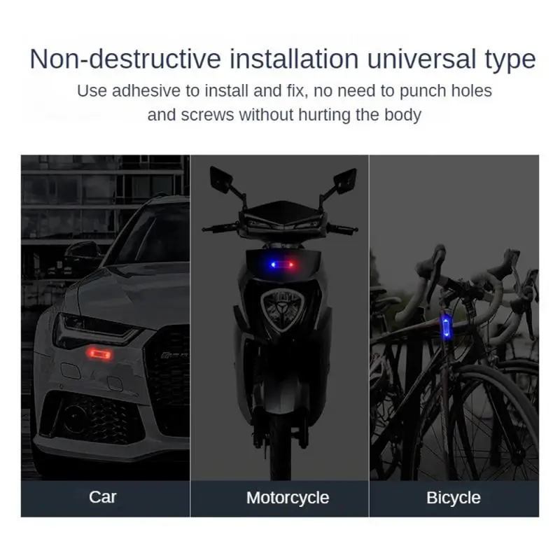 Black Solar Power Anti-Theft Alarm Light For Motorcycles Car Scooter Strobe In-Night Warning Lamp Wireless LED Drone Indicator