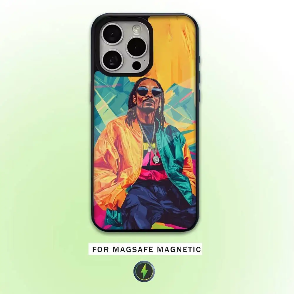 Фото Чехол для телефона Rapper S-Snoop Dogg для iPhone 17,16,15,14,13,12,11 Plus, Pro Max с магнитной беспроводной зарядкой Magsafe №2