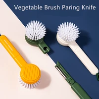 multifunctional vegetable brush paring knife household digging holes supplies can hang kitchen cleaning brush kitchen tools