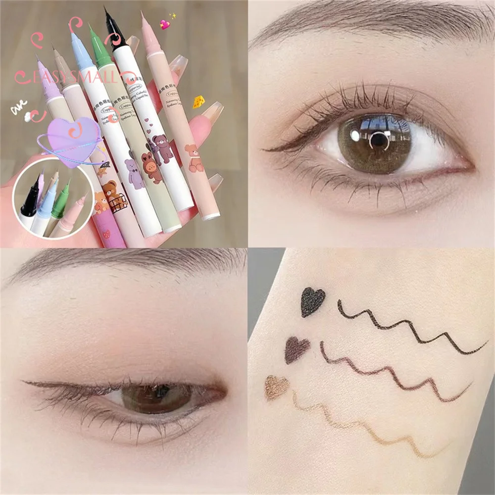 6 Color Waterproof Not Blooming Eyeliner Pencil Long-lasting No Fade Women Sexy Colorful Eye Liner Liquid Pen Makeup Cosmetic