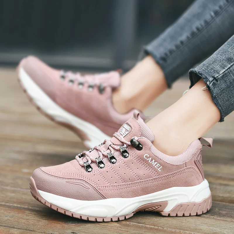 CAMEL JINGE Outdoor Hiking Shoes Men Low-top Trekking Mountain Shoes Women Suede Hiking Sneakers Mens Non-slip Outdoor Shoes New