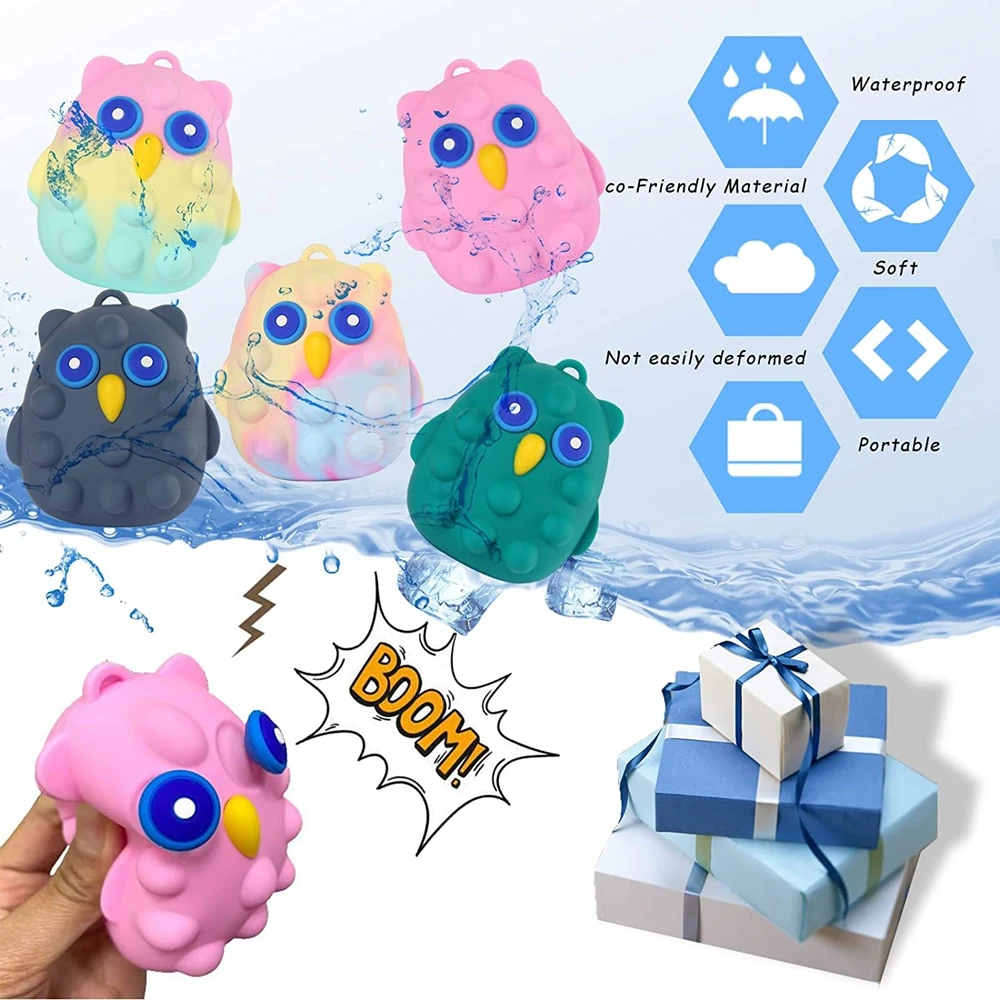 Поп-фиджет-шар Сова Поппер-игрушки 3D антидавление сдавливаемый поп-шар