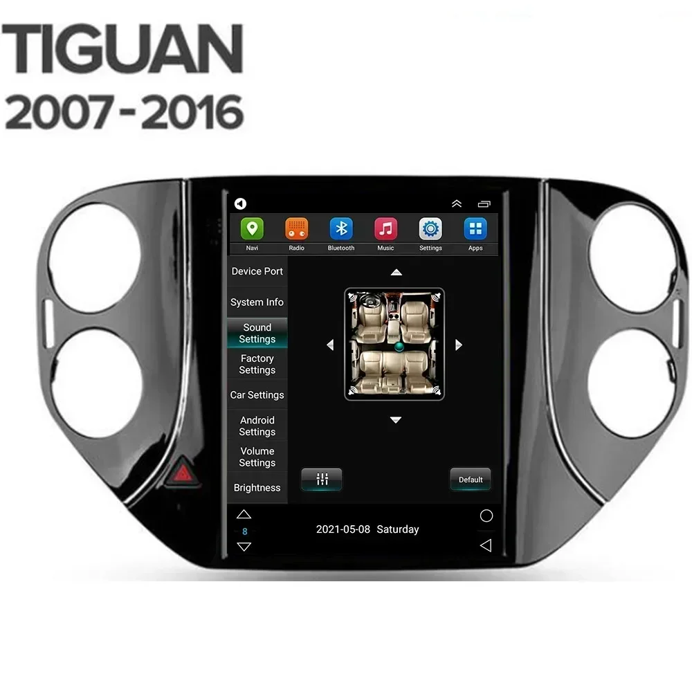 Фото DSP Android 13 Tesla Ветерический экран Автомобильное радио для VW Volkswagen Tiguan 2010-2036 Мультимедийная навигация GPS Стерео 2 DIN без DVD №4