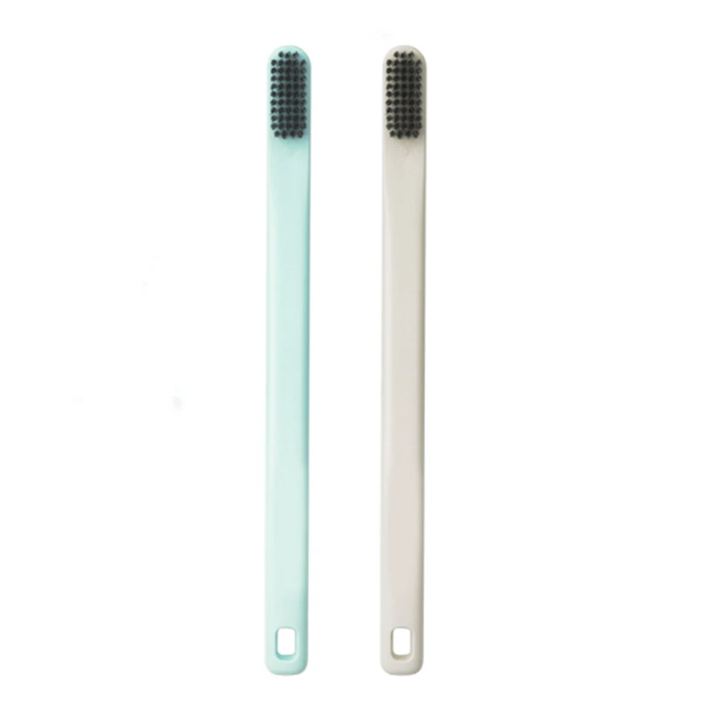 

2pcs Toothbrush Simple Ultra Fine Toothbrushes Set Household Bamboo Charcoal Soft Bristles Adult Couple Anti-skid High Density