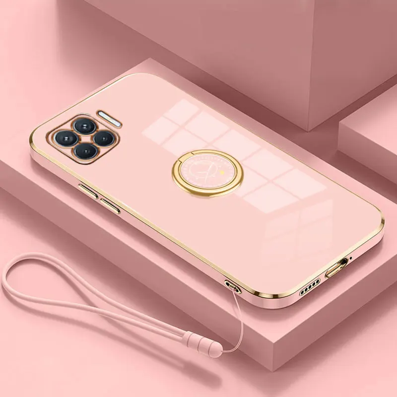 Reno4 Lite Case Lanyard Rope Holder Cover for oppo Reno4 Lite F Cases For OPPO A93 F17 Pro Soft Coque Fundas Reno4lite