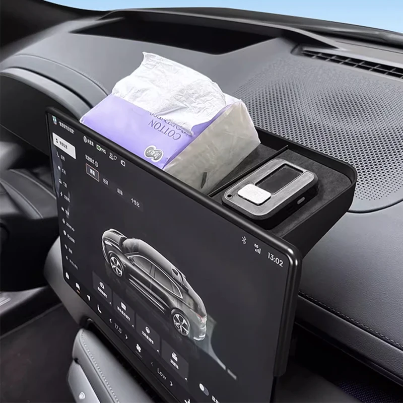 Центральная консоль для Zeekr 001 007 2024 задняя замшевая коробка хранения аксессуары