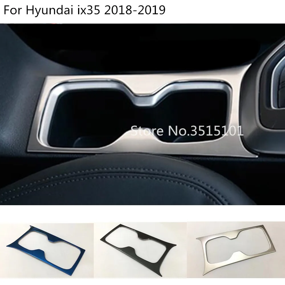 

car stick Stainless steel inside inner middle Shift Stall Paddle cup switch frame trim 1pcs For Hyundai IX35 2018 2019 2020