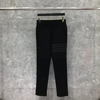 tb tnom suit pants autunm mens boutique pants fashion brand trousers for men black cashmere wool tonal 4 bar stripe pants