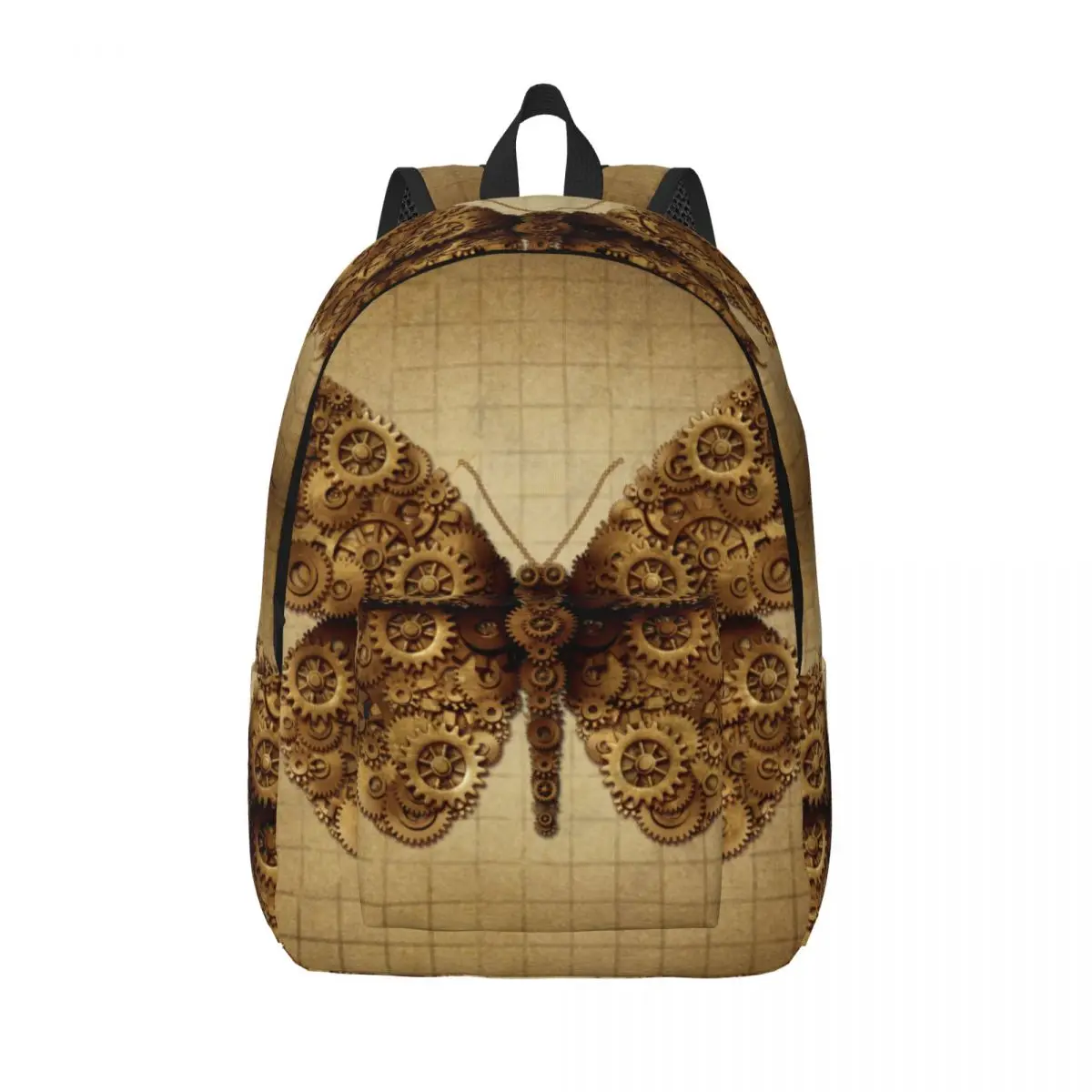 

Laptop Backpack Unique Steam Punk Butterfly And Steampunk Grunge Wings School Bag Durable Student Backpack Boy Girl Travel Bag