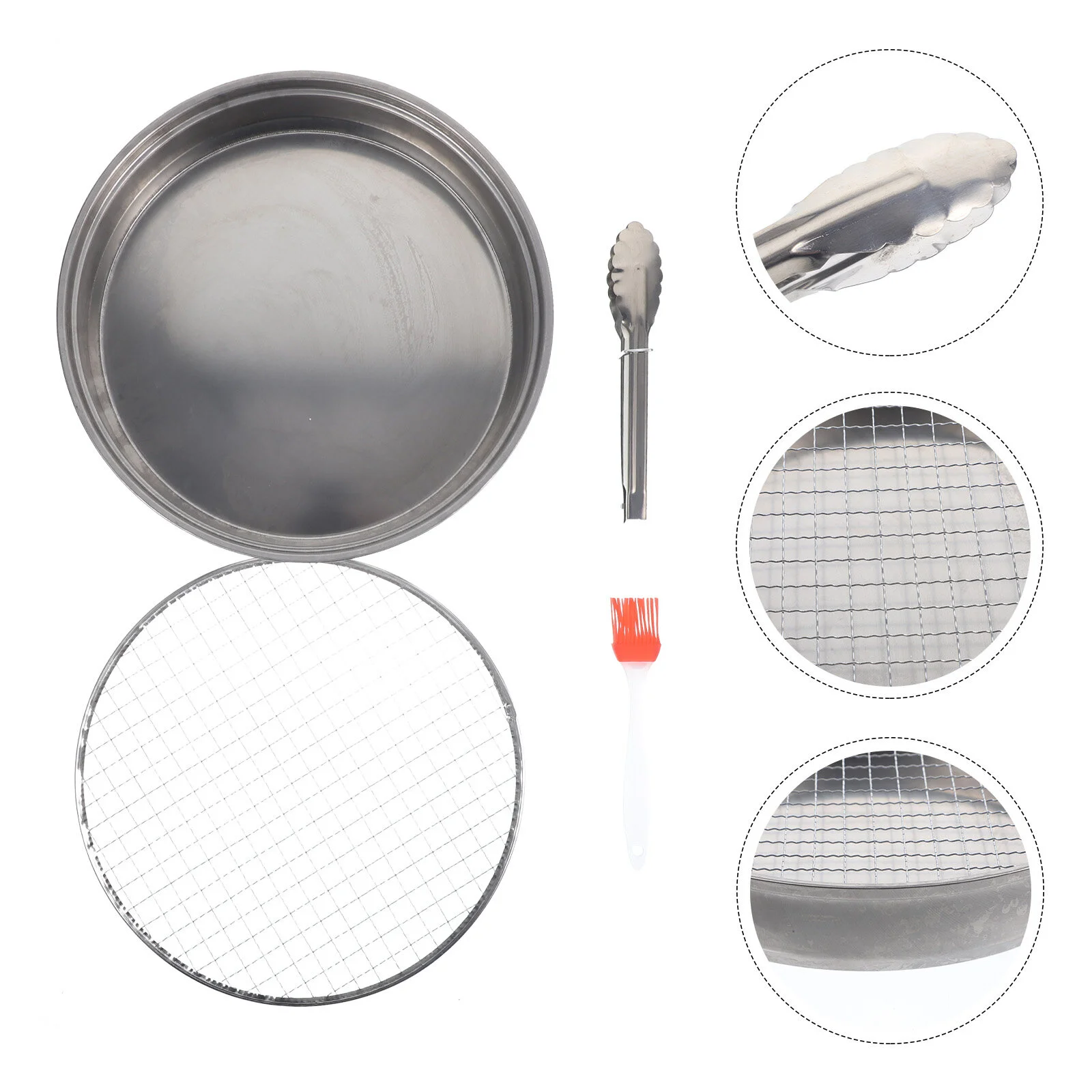 

Charcoal Grills Portable Camping Gas 28X5.3CM Outdoor Bbq Rack Barbecue Stainless Steel Small