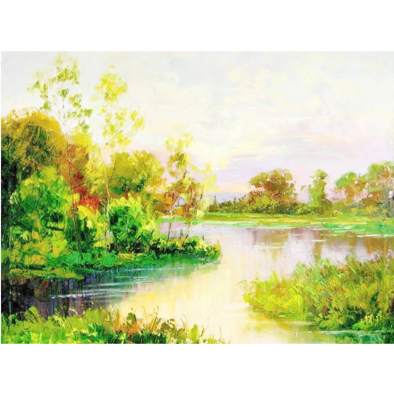 

Diamond Painting Landscape River Scenery 5d Diy Mosaic Full Square Round Drill Diamant Of Rhinestone Daimond Embroidery Pictures