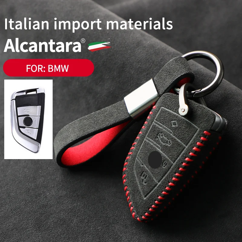 

Alcantara For BMW G20 G30 F16 F10 F48 Keycase X3 X5 X7 Protective Case Buckle 3 Series 5 Series Special Protective Accessories