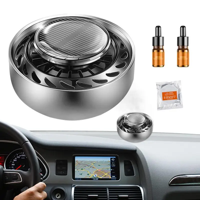 

Car Rotating Solar Freshener Ufo Car Diffuser Air Freshener With Solar Rotation Creative Car Accessories Interior Decorations
