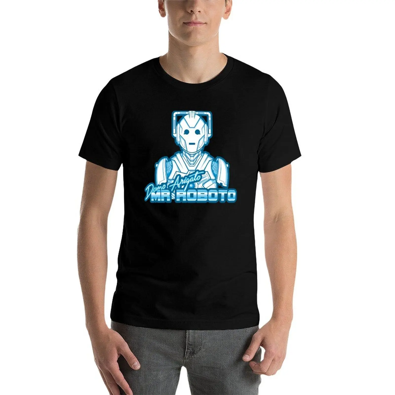 Фото Футболка Mr Roboto, мужские футболки, футболки с графическим рисунком для мужчин, винтажная мужская футболка с графическим рисунком, футболка из 100% хлопка №3