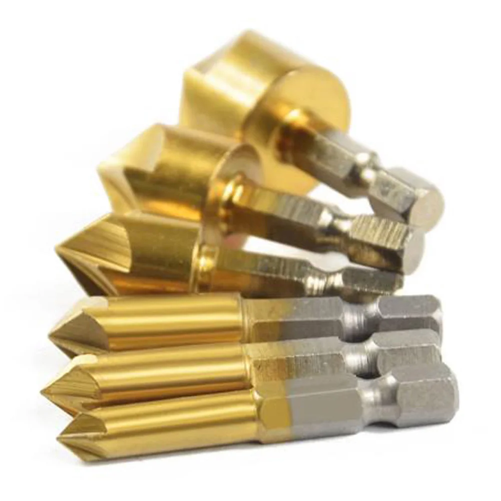 

Countersink Drill Bit Equipment Flute Garden Set Tools Workshop 1/4 Hex Shank 6-19mm Carbon Steel Center Punch