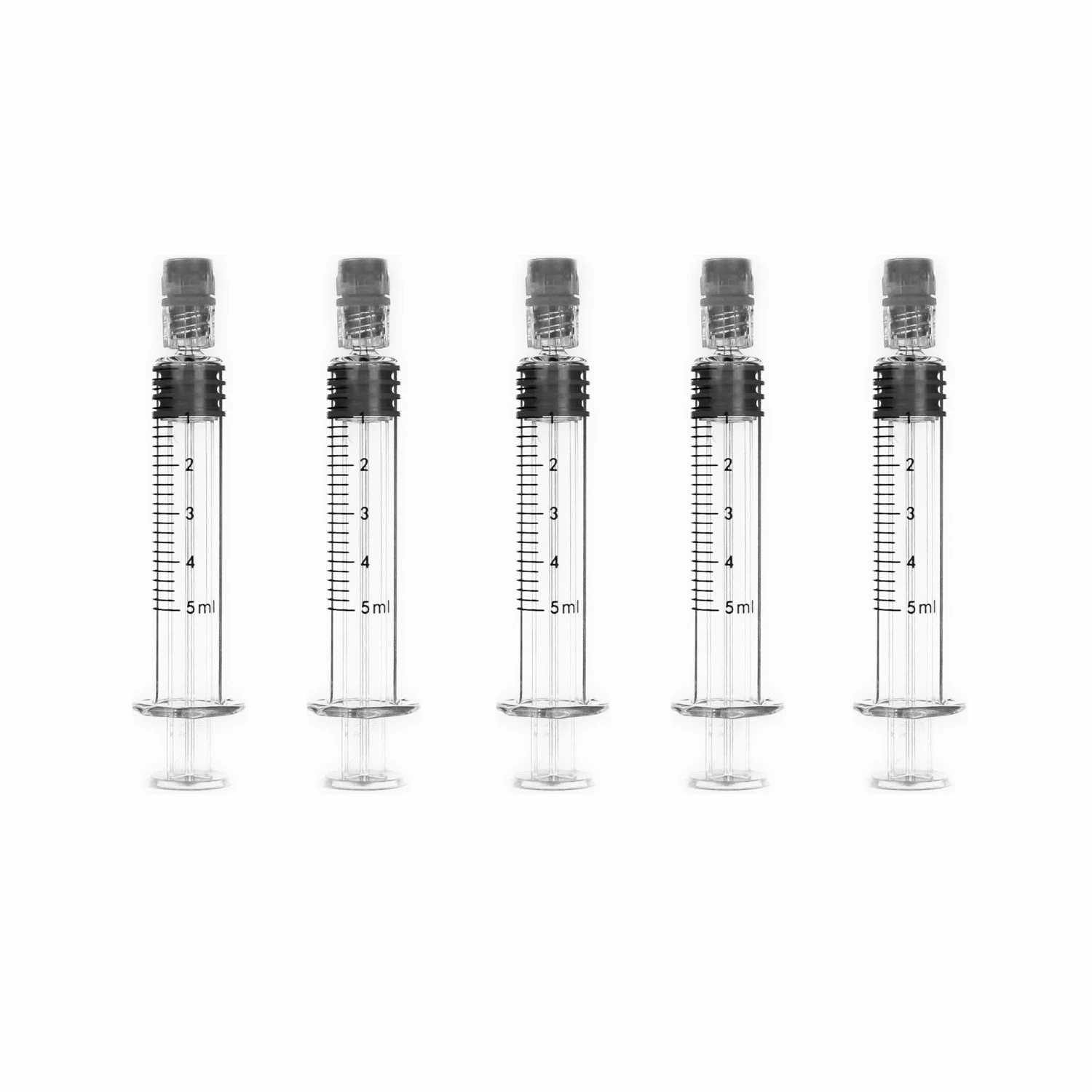 

5 Pcs 5Ml Borosilicate Glass CBD Oil Luer Lock Prefillable Syringe for Hemp CBD Oils Distillate E Juices Liquids