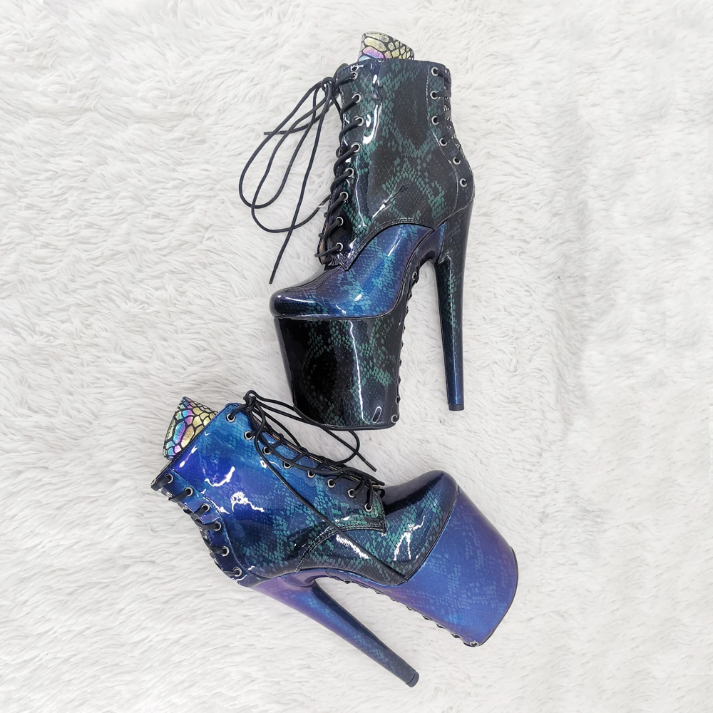 Leecabe 20cm/8inches PU upper young trend Fashion High Heel platform   Pole Dancing boots