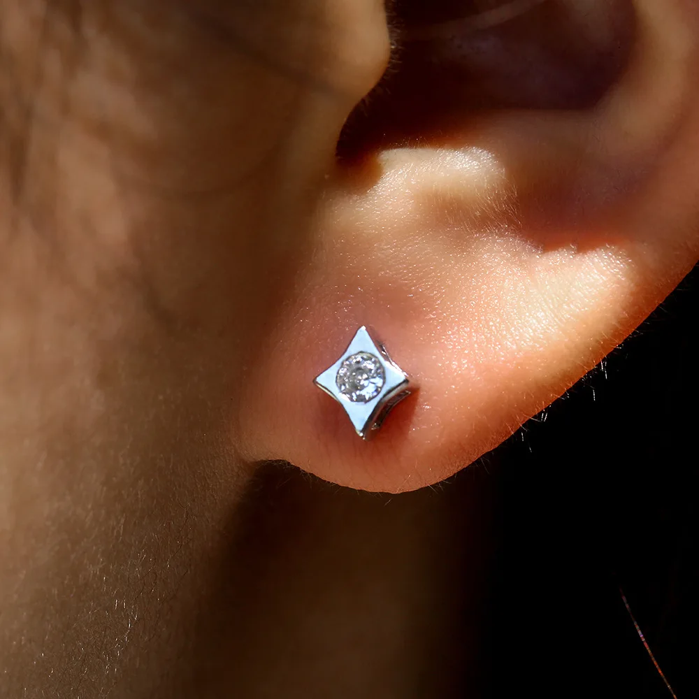 

Fashion Cubic Zirconia Star Piercing Stud Earrings for Women AAA CZ Stylish Versatile Female Accessories 2022 Jewelry