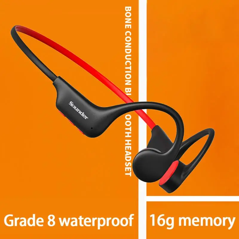 

X6 Waterproof Swimming Earphone MP3/ Headset Mode True Wireless Bone Conduction Bluetooth-compatible 5.3 Headset 16G Memory